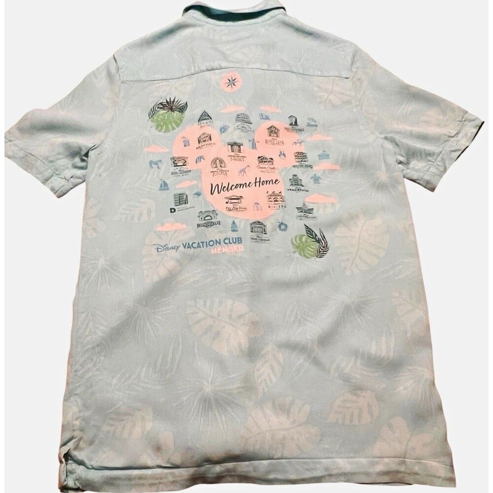 Disney Vacation Club Member Welcome Home Camp Shirt Men's Small Hawaiian